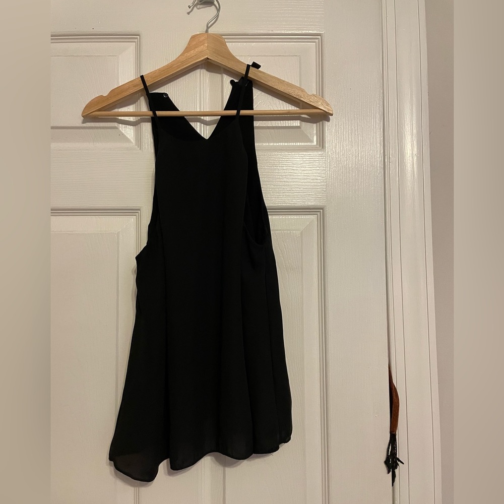 Black Zara halter neck strappy top